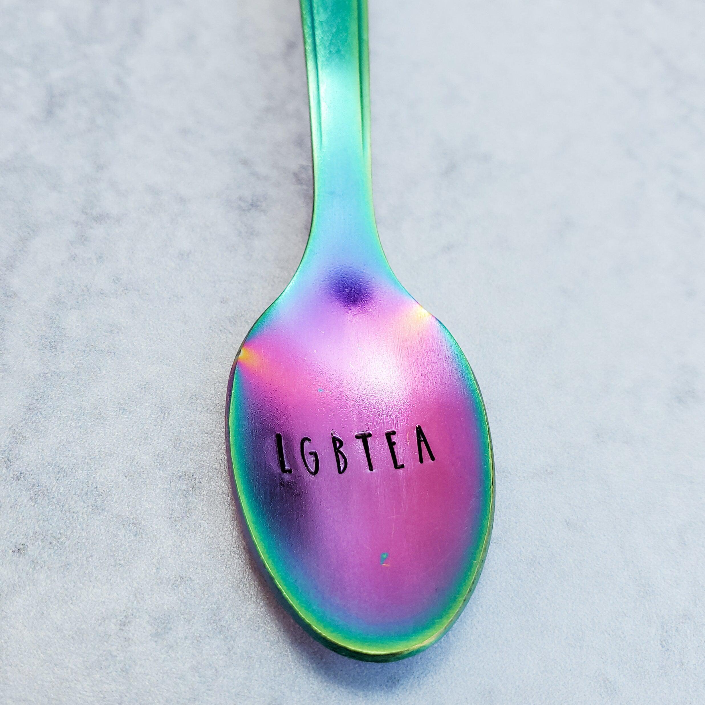 LGBTEA Rainbow Mermaid Spoon - PRIDE Tea Lover Gift - Queer Home Decor - Present for Coffee Drinker - Gay Mermaid Home Decor - Funny Pride
