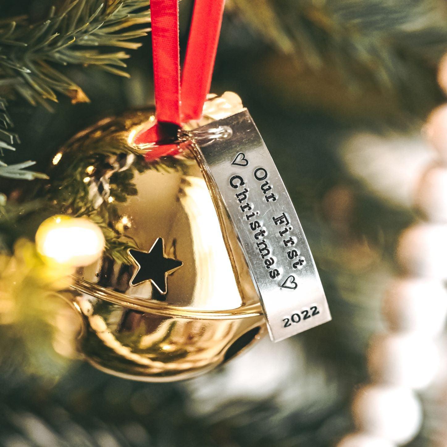 Our First Christmas Giant Jingle Bell Keepsake Ornament Salt and Sparkle