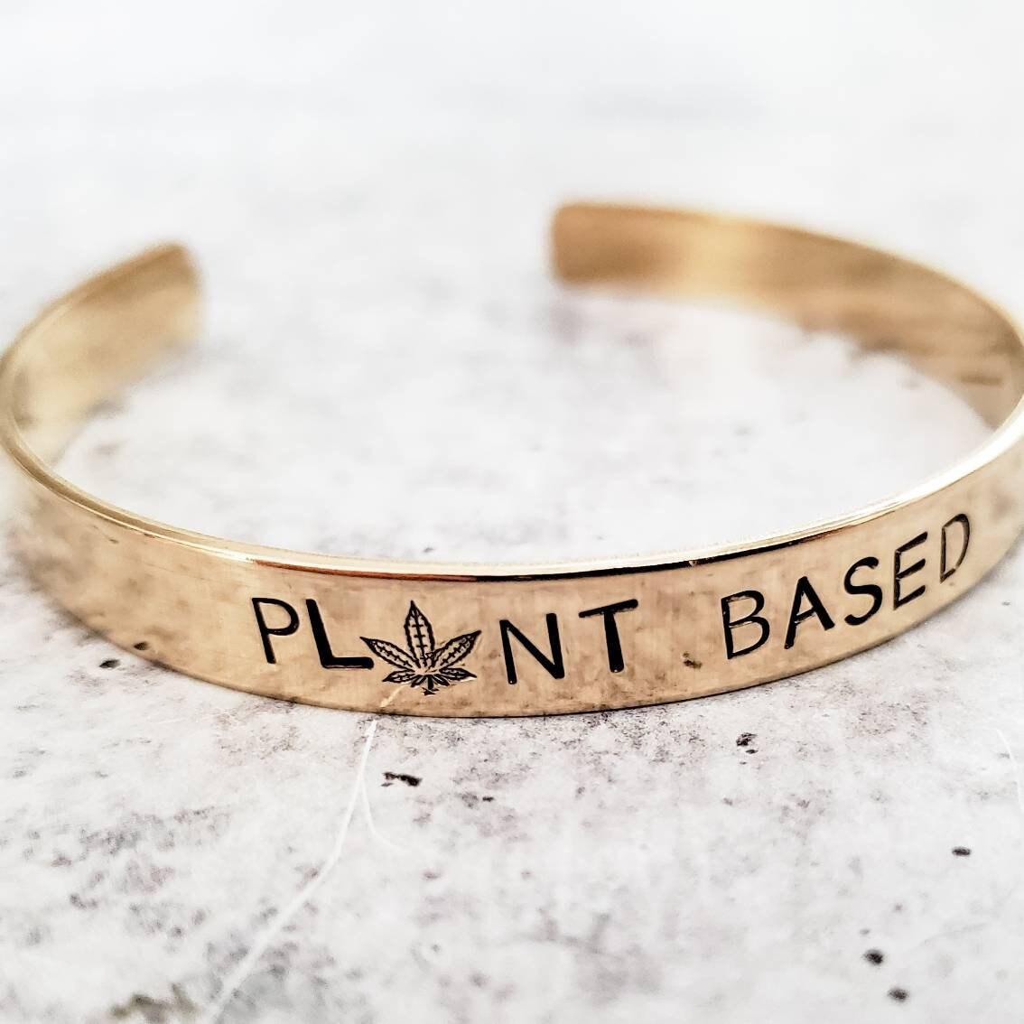 PLANT BASED Stacking Cuff Bracelet for Vegan Pot Head Salt and Sparkle