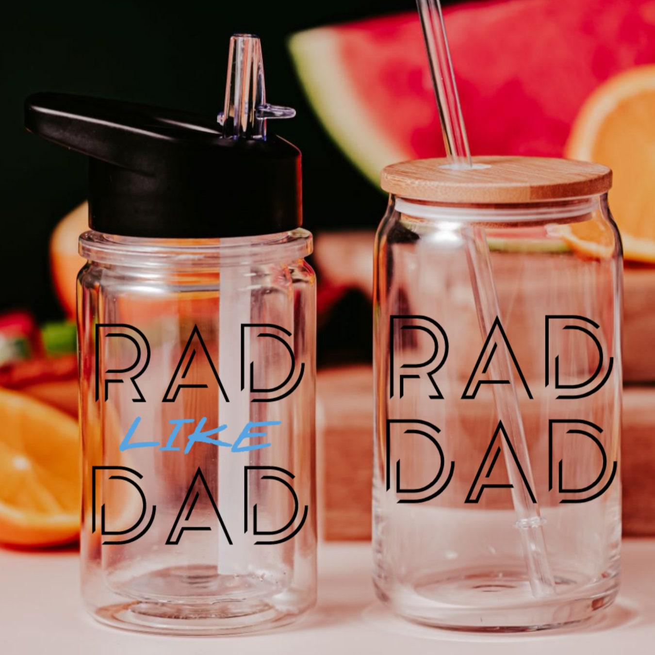 Rad Like Dad Daddy and Me Cup Set - Fathers Day Gift for Toddler Dad - Daddy and Daughter Matching Gift Set - Daddy and Son Tumbler Set
