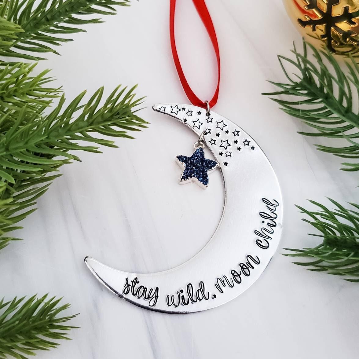 Stay Wild Moon Child Christmas Ornament Salt and Sparkle