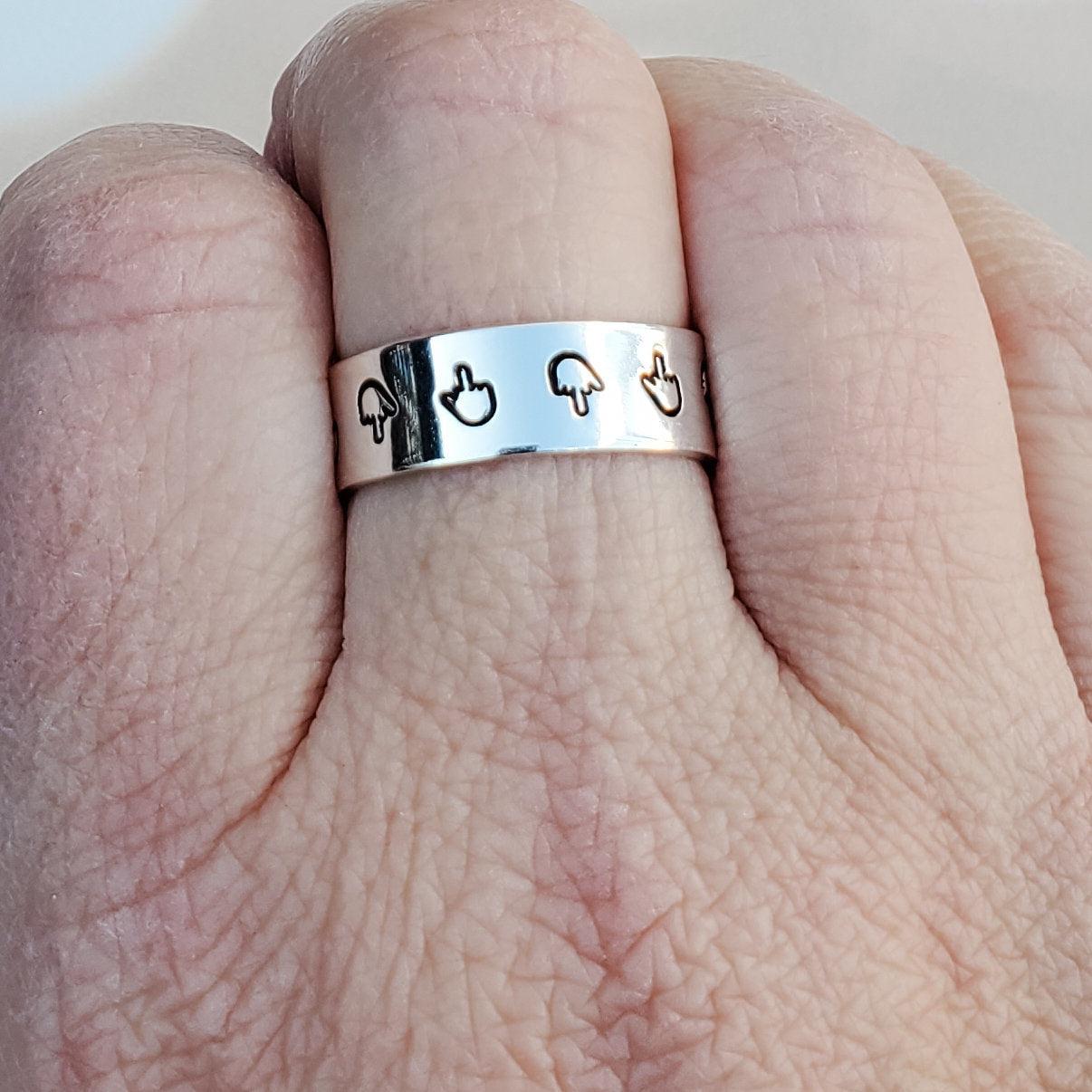 Sterling Silver Dainty Middle Finger Band Ring Salt and Sparkle