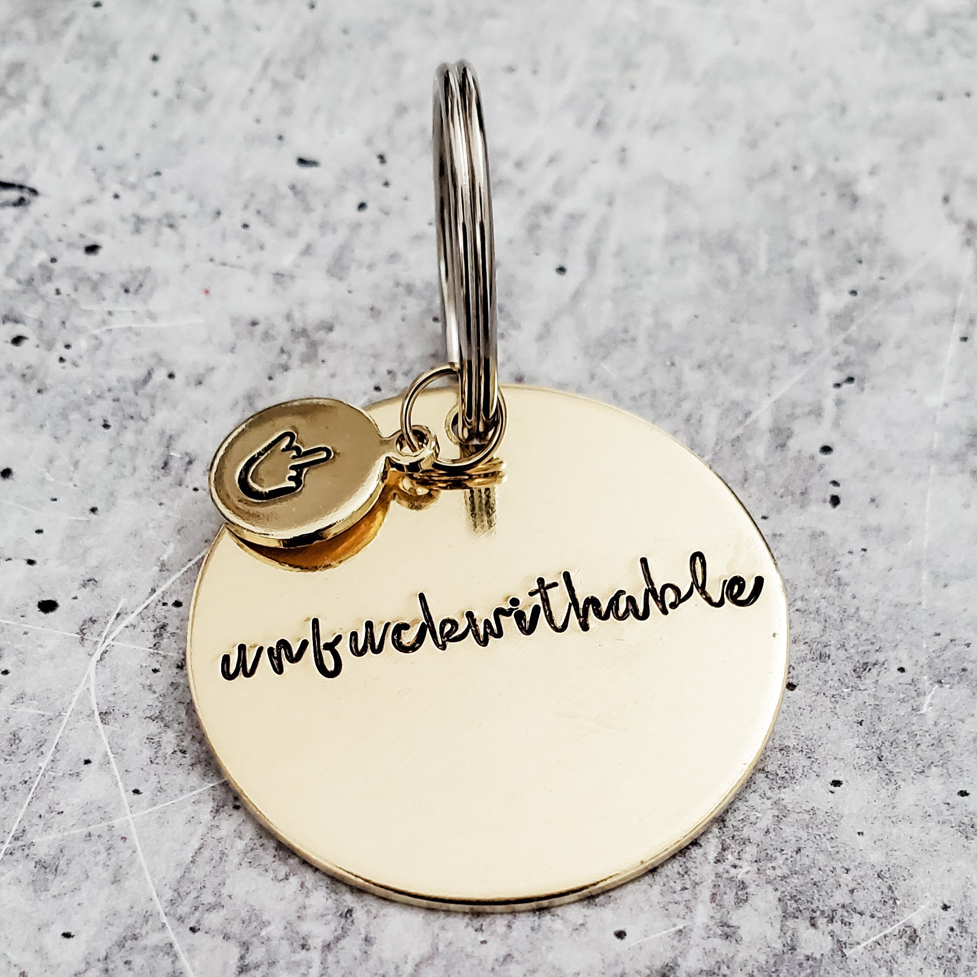 UNF*CKWITHABLE Key Ring - Funny Brass Keychain - Inspirational Women's Gift - Motivational Keychain-  Sarcastic Gift for Her - Funny Mantra
