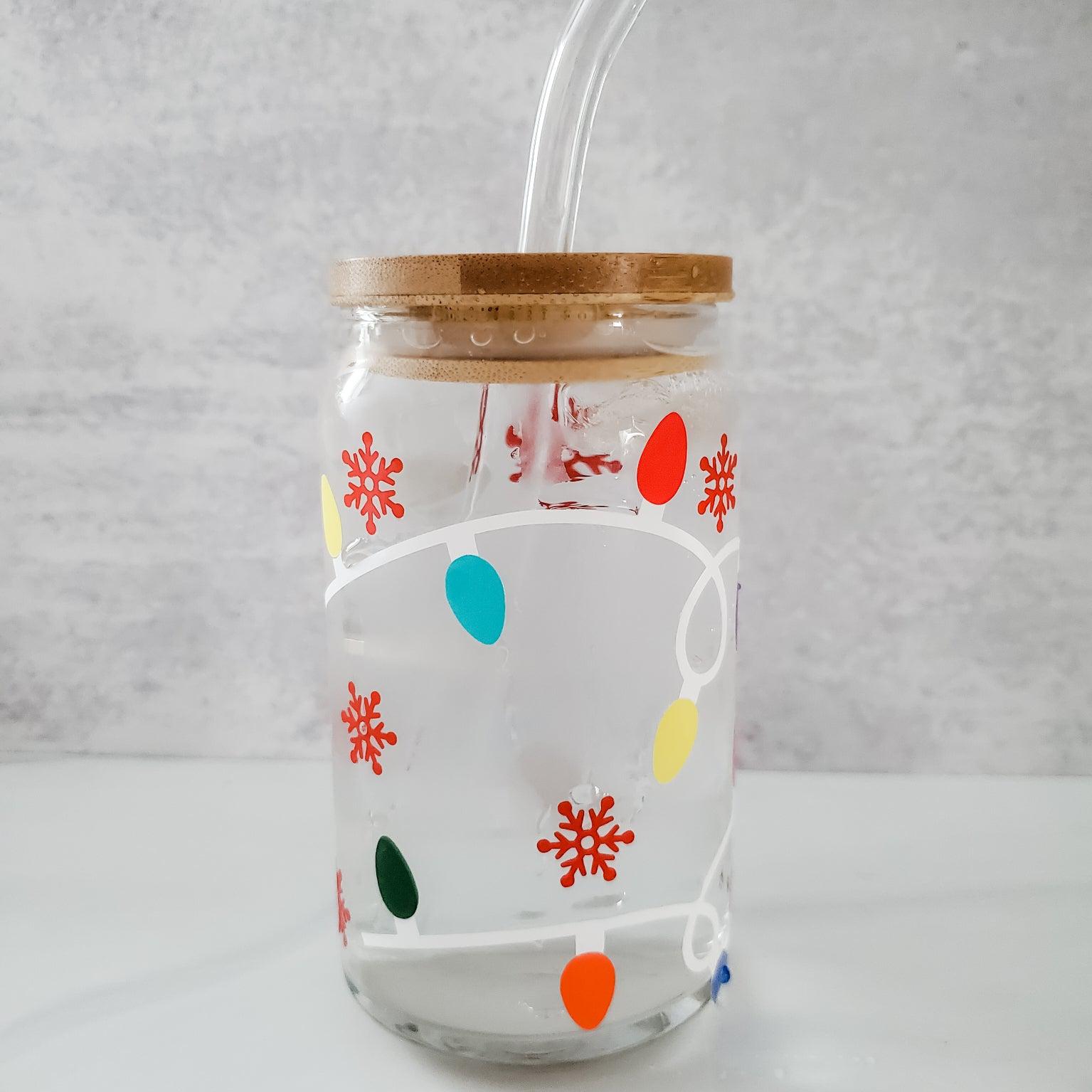 Color Changing Christmas Lights Glass Cup Gift Salt and Sparkle