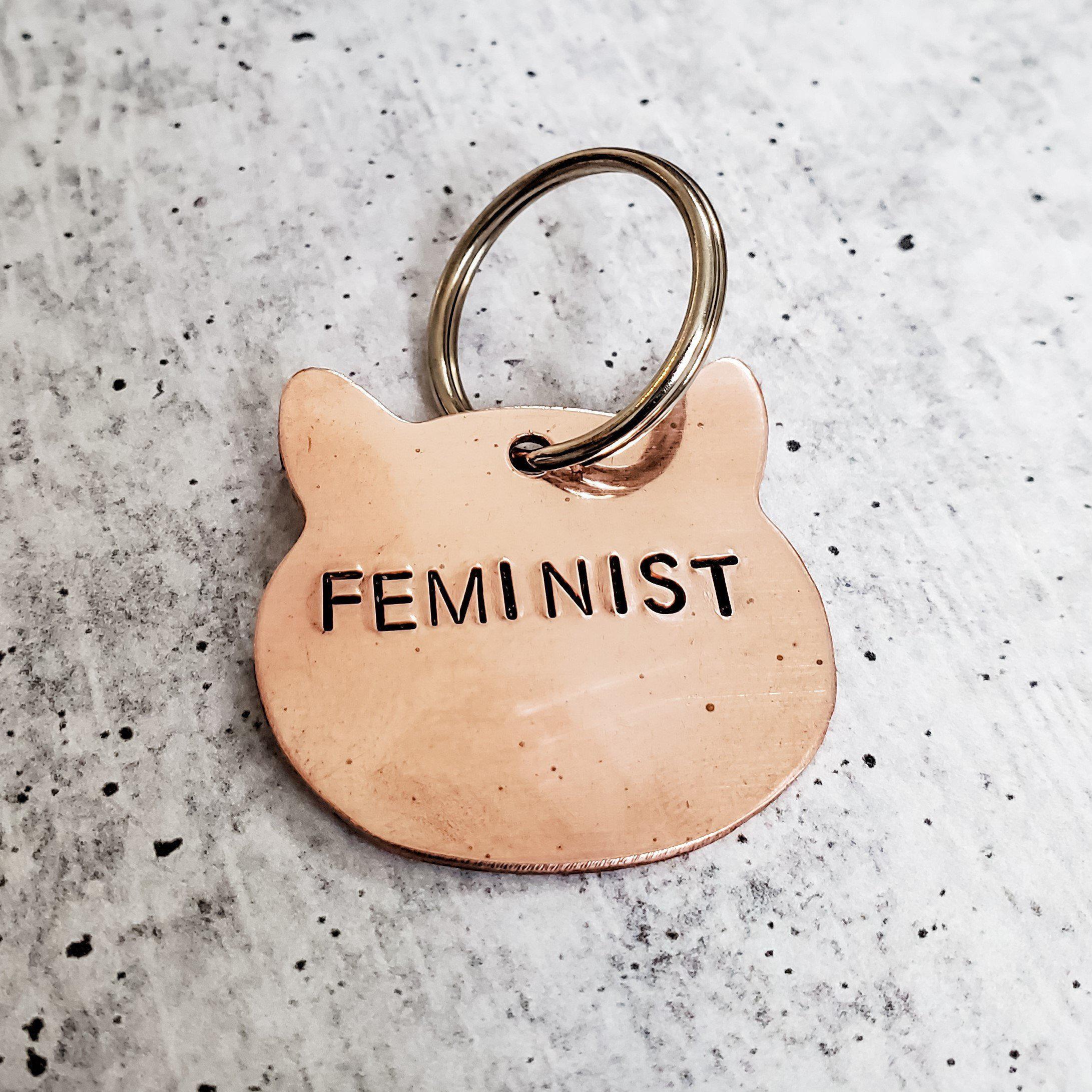 FEMINIST Copper Cat Keychain Salt and Sparkle