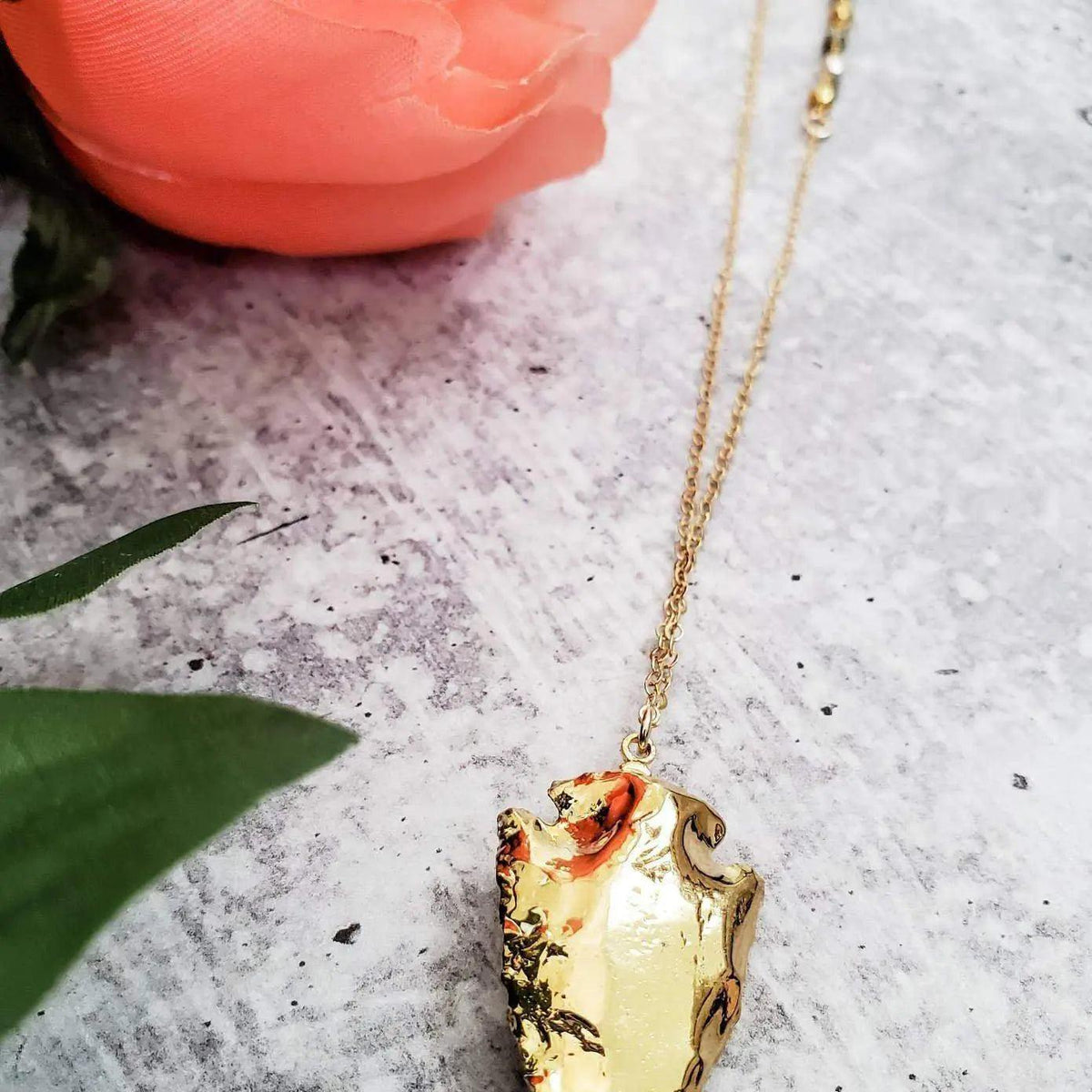 Gold sales arrowhead necklace