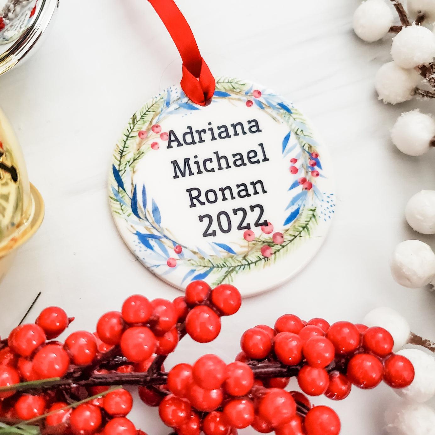 Personalized Name 2022 Christmas Ornament Salt and Sparkle