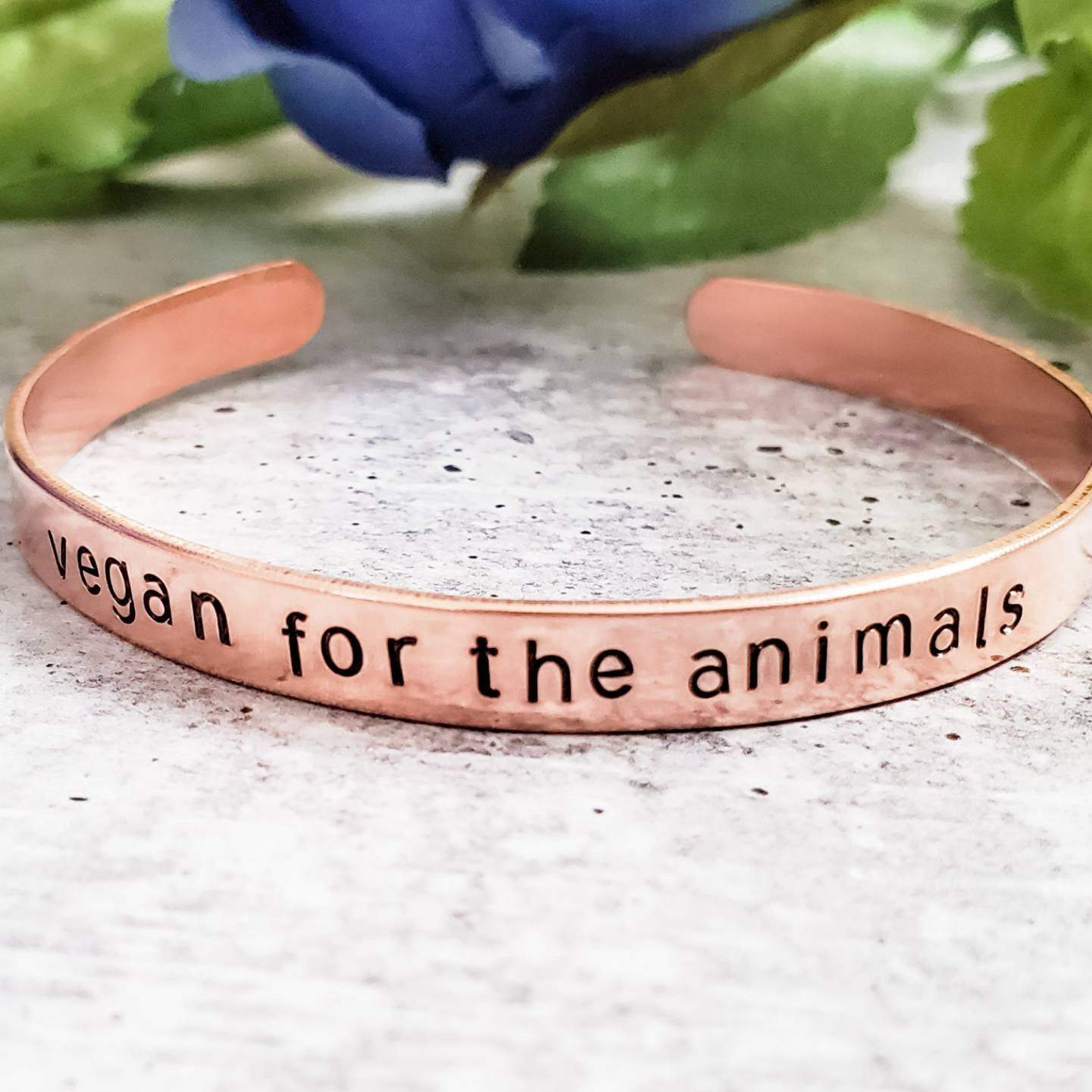 VEGAN FOR THE ANIMALS Stacking Cuff Bracelet Salt and Sparkle
