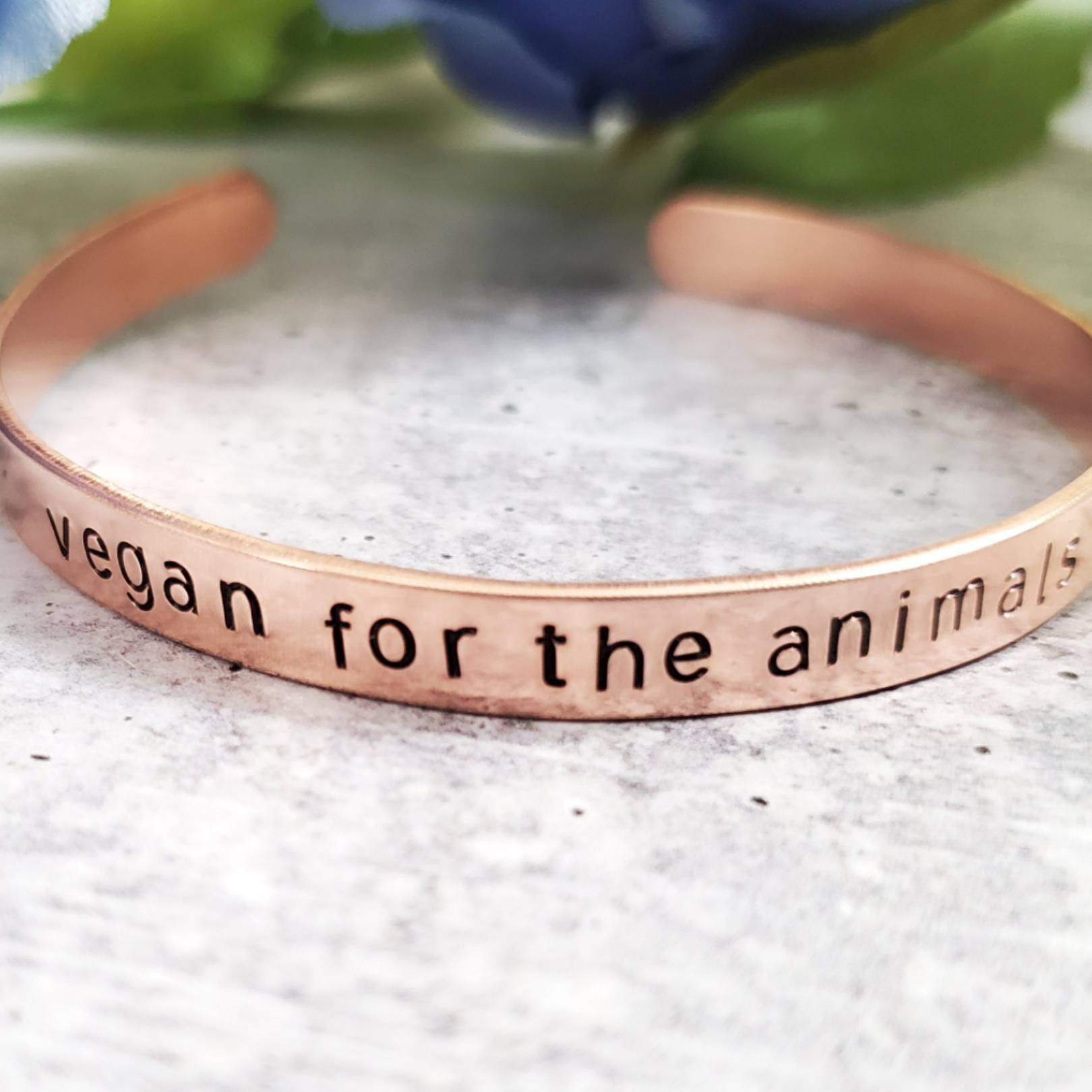 VEGAN FOR THE ANIMALS Stacking Cuff Bracelet Salt and Sparkle