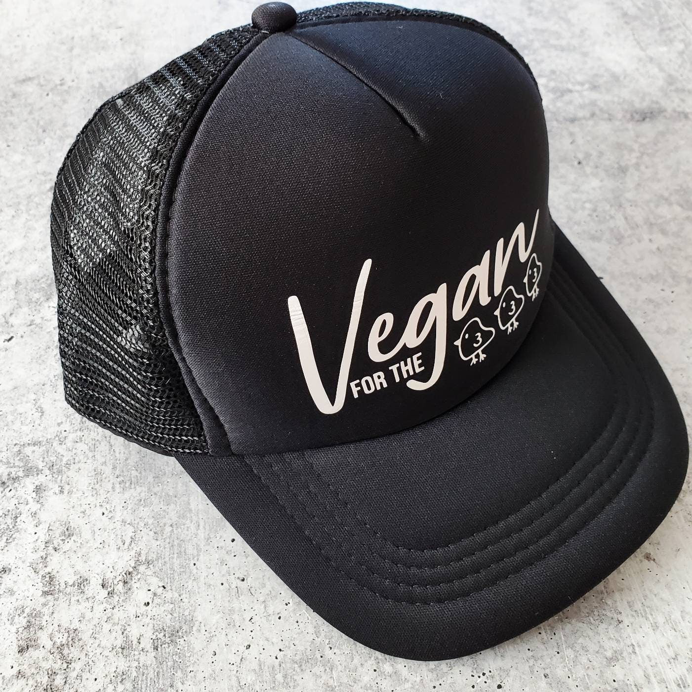 VEGAN For the Chicks Youth Trucker Hat Salt and Sparkle