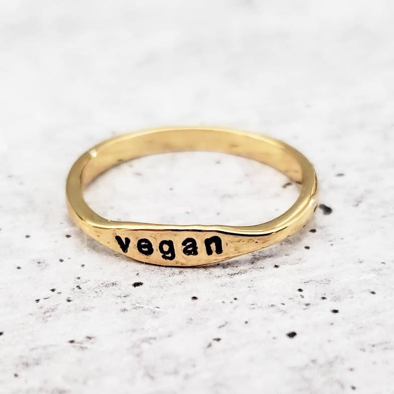Vegan Dainty Gold Ring Salt and Sparkle