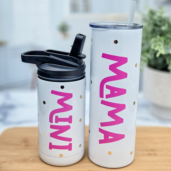 Mama and Mini Matching Insulated Tumbler Set Salt and Sparkle