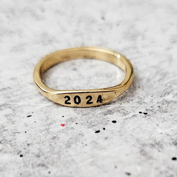 Class of 2023 Dainty Gold Ring Salt and Sparkle