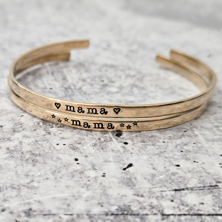 Mama Skinny Stacking Bracelet Salt and Sparkle