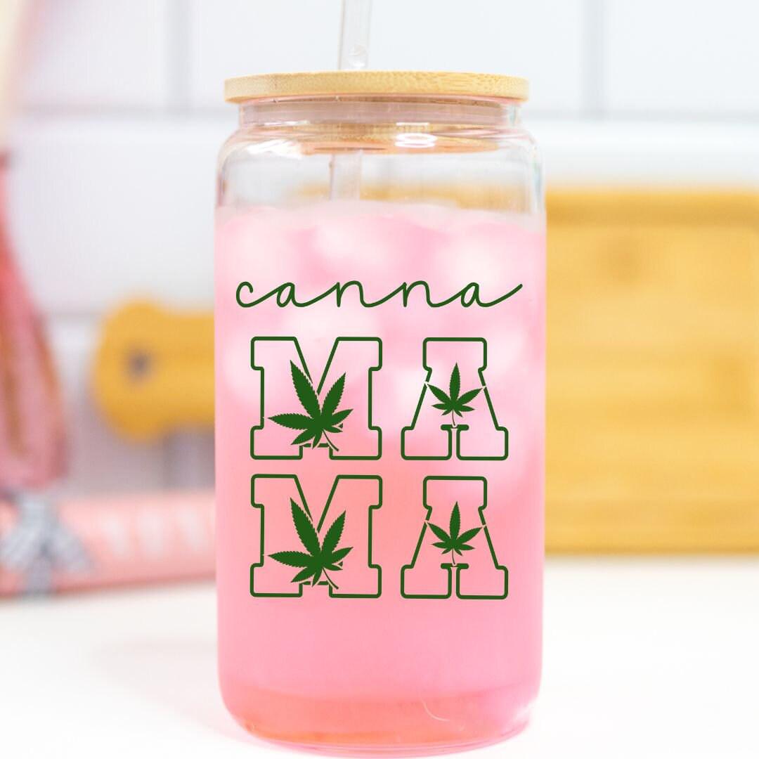 CannaMama Glass Can Cup Salt and Sparkle