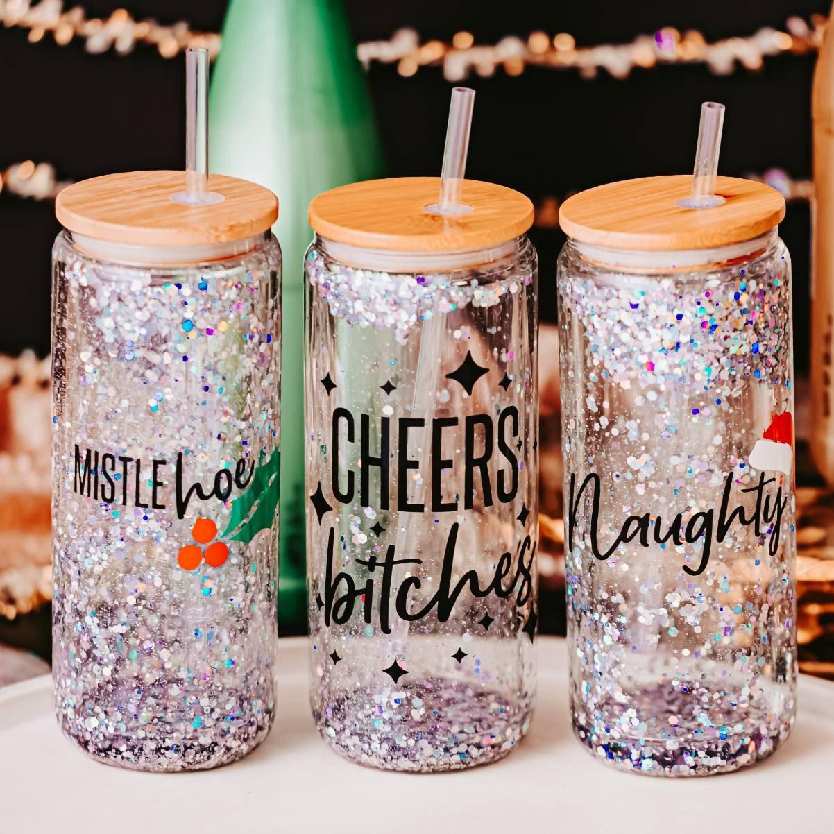 Cheers Bitches Snowglobe Tumbler Salt and Sparkle