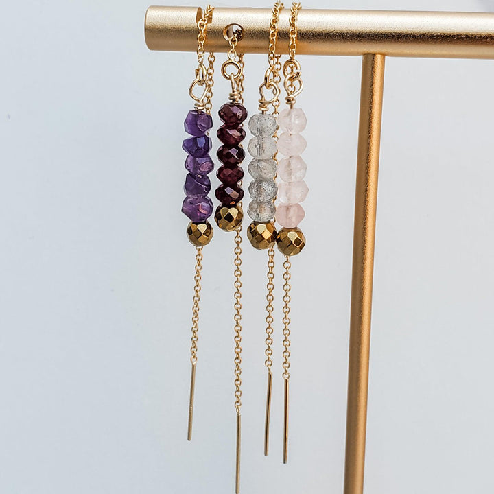 Crystal Threader Earrings Salt and Sparkle