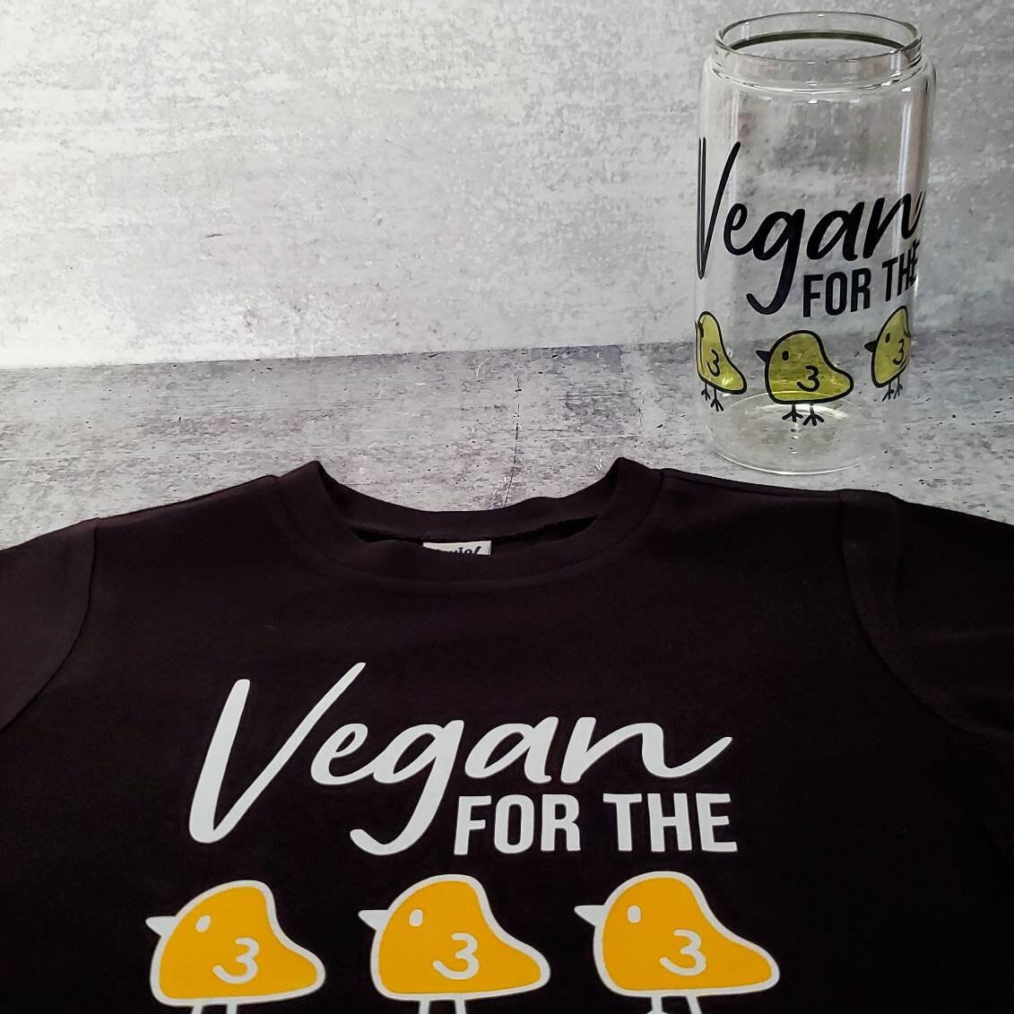 Vegan Daddy and Me Gift Set - Vegan for the Chicks Father's Day Gift - Daddy and Son Matching Set - Gift for Vegan Family - Toddler and Dad