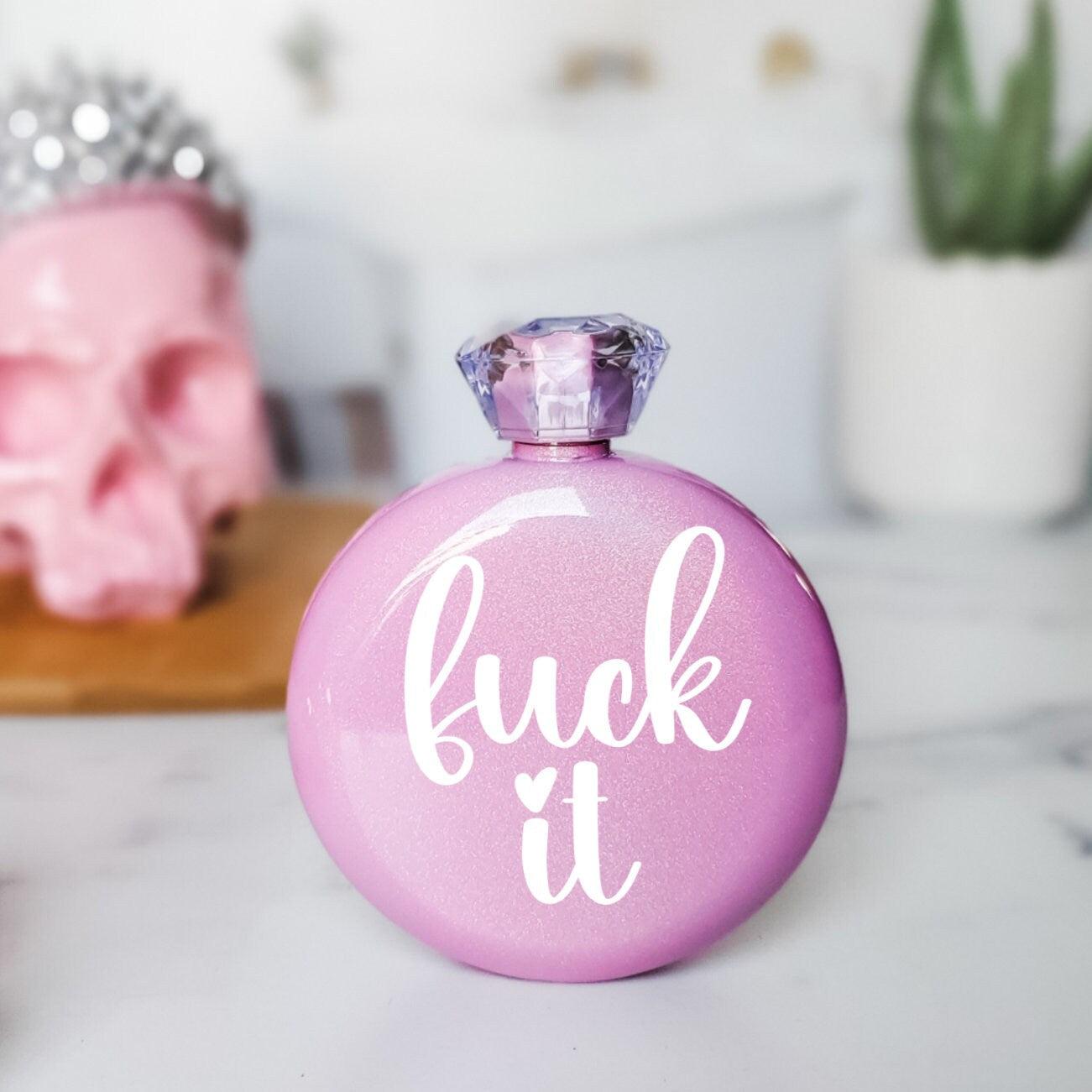 Girls Trip Flask - F*ck it Woman's Flask - Funny Gift for 21st Birthday for Her - Jewel Flask for Bachelorette Party - Glam Glitter Flask