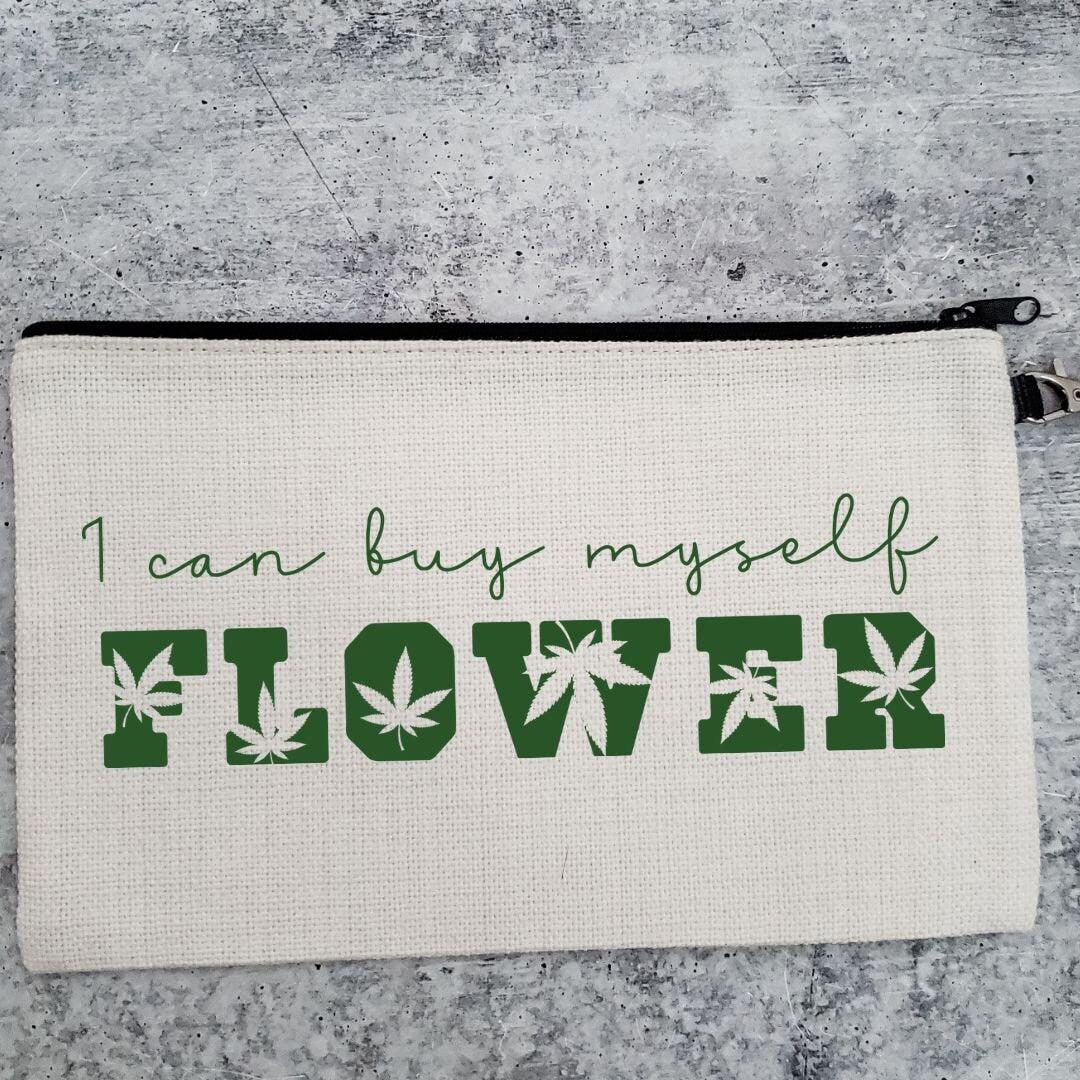 I Can Buy Myself Flower 420 Wristlet Bag Salt and Sparkle