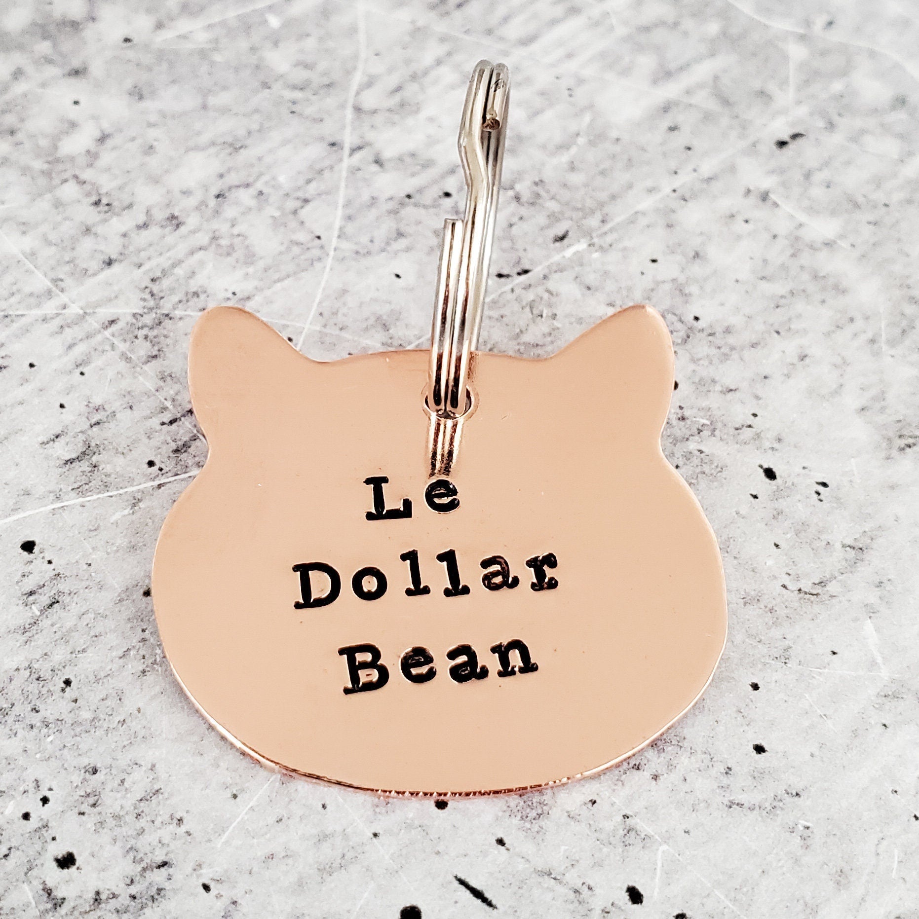 Le Dollar Bean Cat Keychain - Lesbian Gift for Cat Lover - Lesbian Pun Copper Keychain - FUnny Gift for Girlfriend - Tiktok LGBTQIA Joke