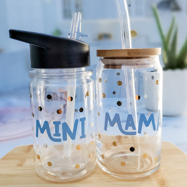 Mama and Mini Matching Tumbler Set - Color Changing Drink Tumblers for Baby Shower Gift - Mother's Day Gift for New Mom - Mommy and Me Cups