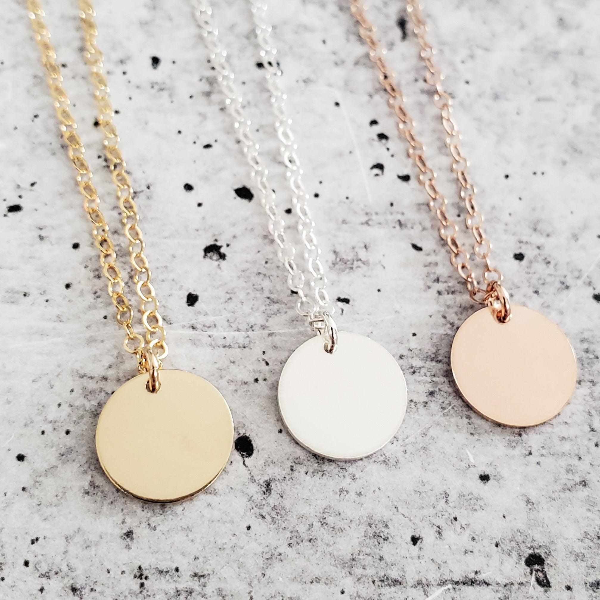 Gold Ocean Sunset Necklace - Minimalist Silver Boho Beach Charm Necklace - Initial Necklace for Beach Baby - Rose Gold Teen Dainty Necklace