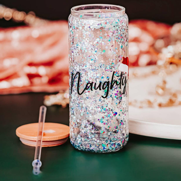 Naughty Christmas Snowglobe Tumbler Salt and Sparkle