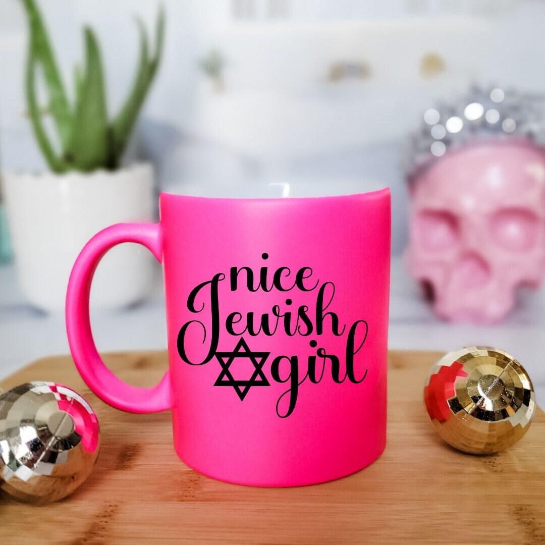 Nice Jewish Girl Hot Pink Coffee Mug Salt and Sparkle