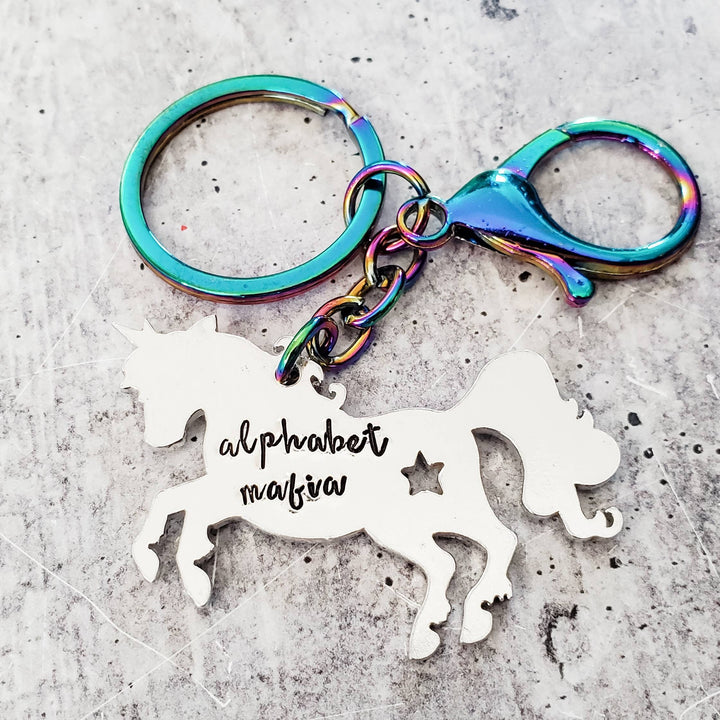 PRIDE Unicorn Keychain - Funny Queer Gift - Yes Homo Keychain - I am Enough Gift for Gay Best Friend - LGBTQIA+ Alphabet Mafia Trinket