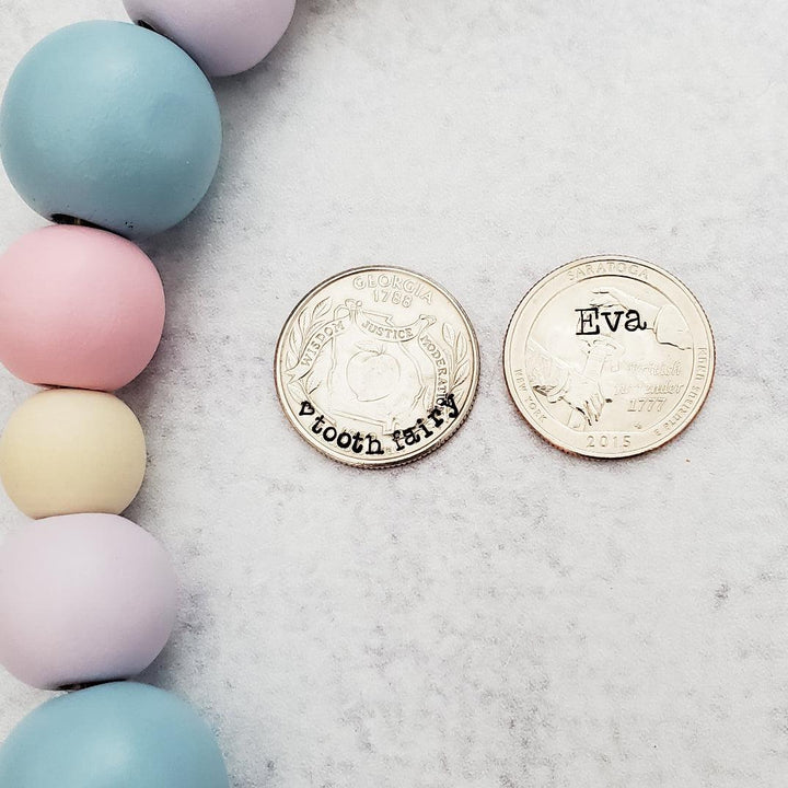 Personalized Quarters from the Tooth Fairy Salt and Sparkle