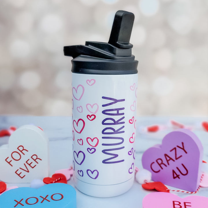 Personalized Valentine Heart Kids Sippy Cup Salt and Sparkle