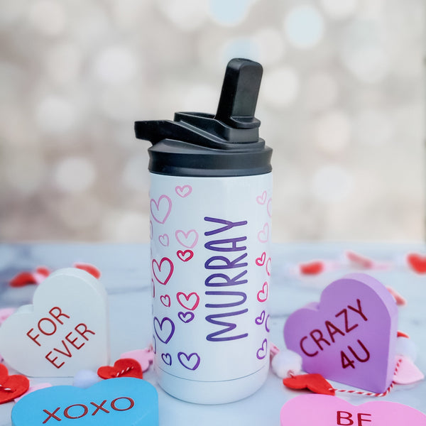 Personalized Valentine Heart Kids Sippy Cup Salt and Sparkle