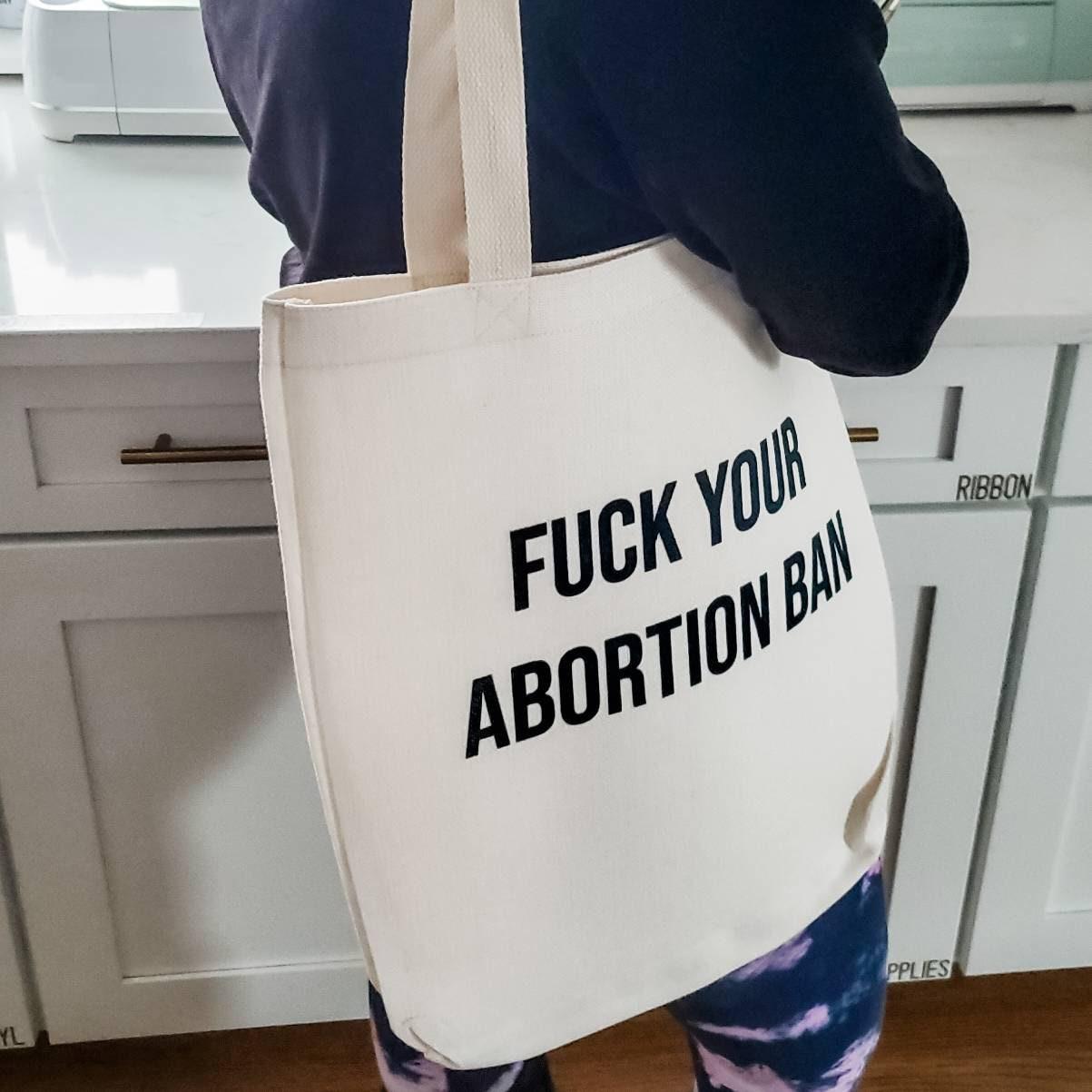 Pro Choice Fourth of July Tote Bag - Abortion Rights Book Bag for College Student - Political Statement Feminist Grocery Bag for Anti July 4