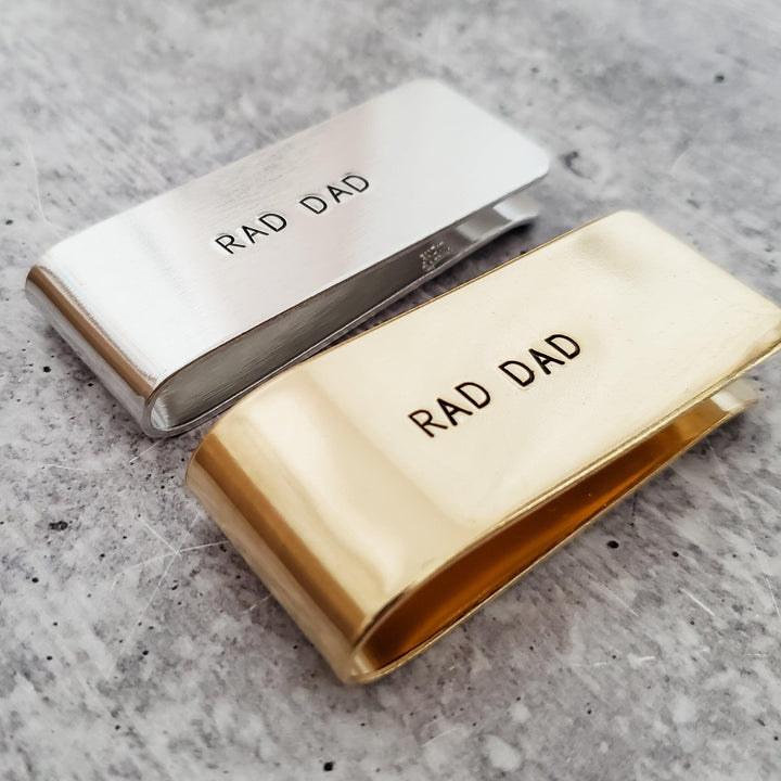 RAD DAD Money Clip - Custom Money Clip - Personalized Father's Day Gift - First Time Dad Gift - Custom Minimalist Wallet for Dads - Cool Dad