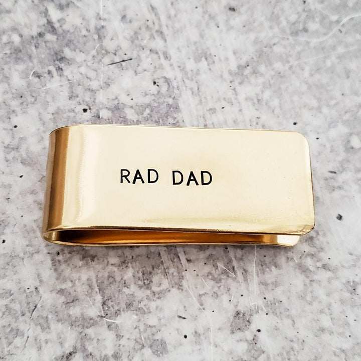 RAD DAD Money Clip - Custom Money Clip - Personalized Father's Day Gift - First Time Dad Gift - Custom Minimalist Wallet for Dads - Cool Dad