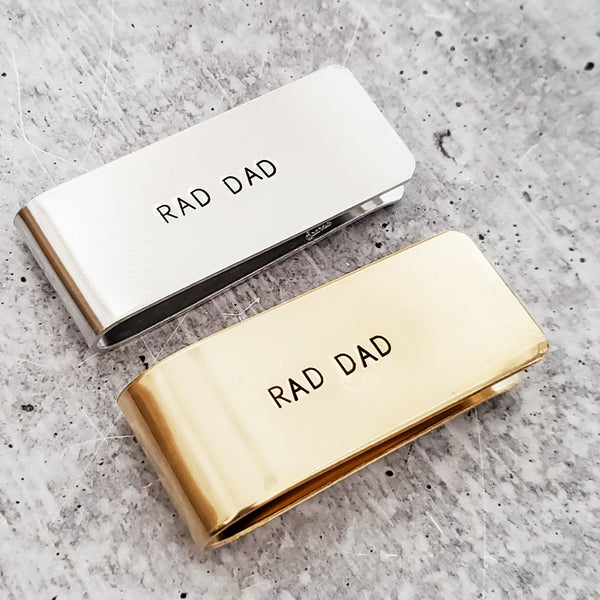 RAD DAD Money Clip - Custom Money Clip - Personalized Father's Day Gift - First Time Dad Gift - Custom Minimalist Wallet for Dads - Cool Dad