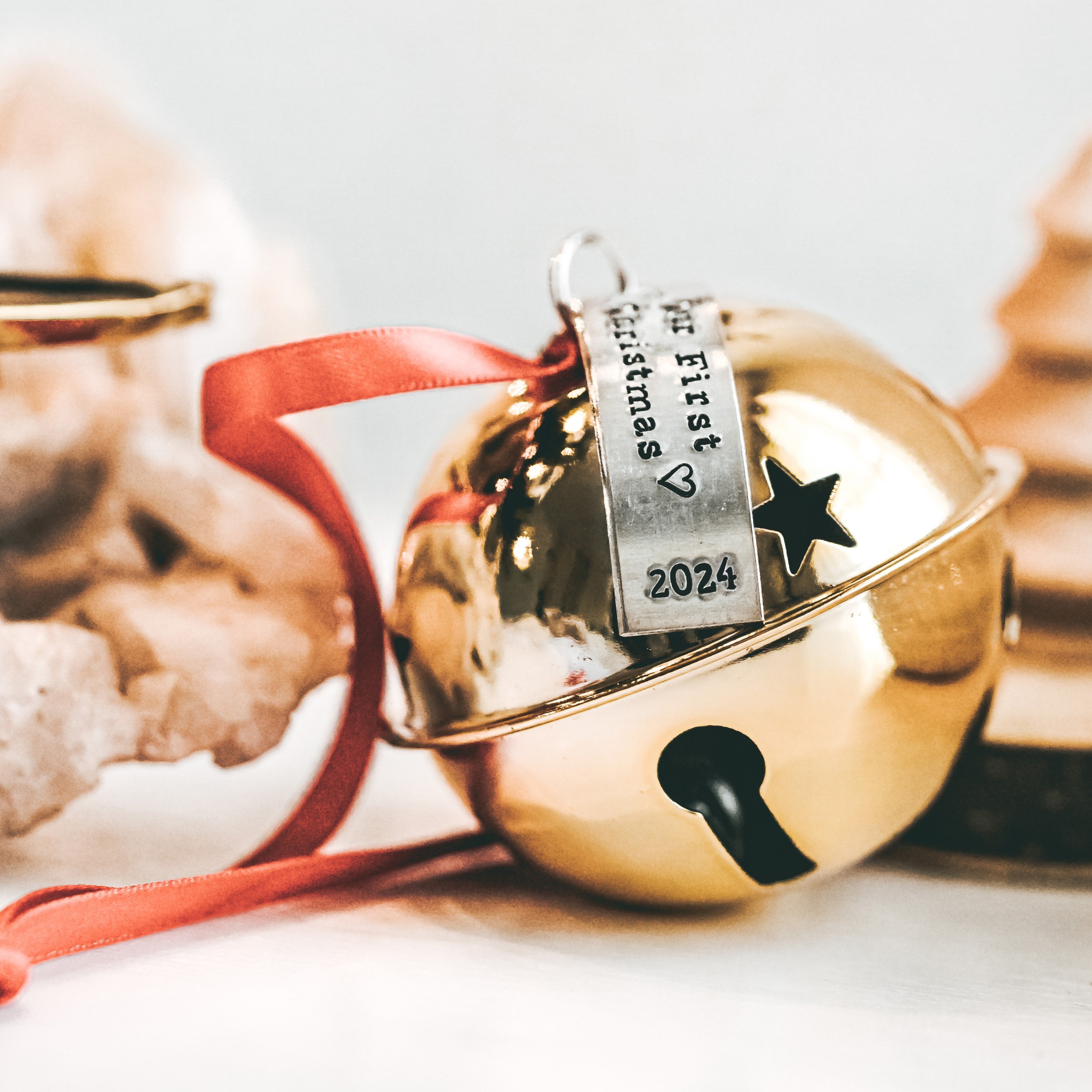 Our First Christmas Giant Jingle Bell Keepsake Ornament Salt and Sparkle