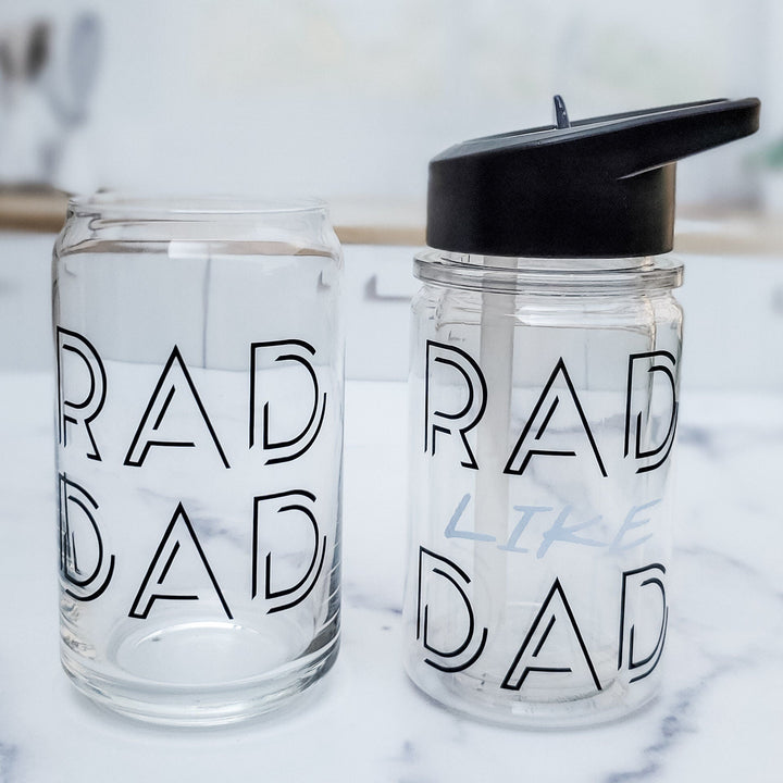 Rad Like Dad Daddy and Me Cup Set - Fathers Day Gift for Toddler Dad - Daddy and Daughter Matching Gift Set - Daddy and Son Tumbler Set