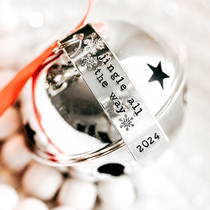 JINGLE ALL THE WAY Christmas Bell Ornament (Copy) Salt and Sparkle