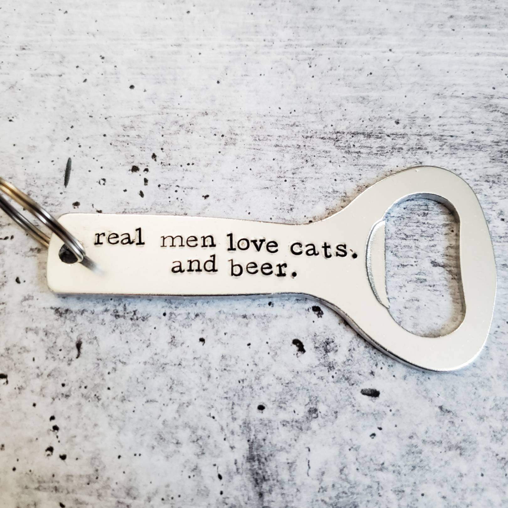 Real Men Love Cats And Beer Bottle Opener Salt and Sparkle