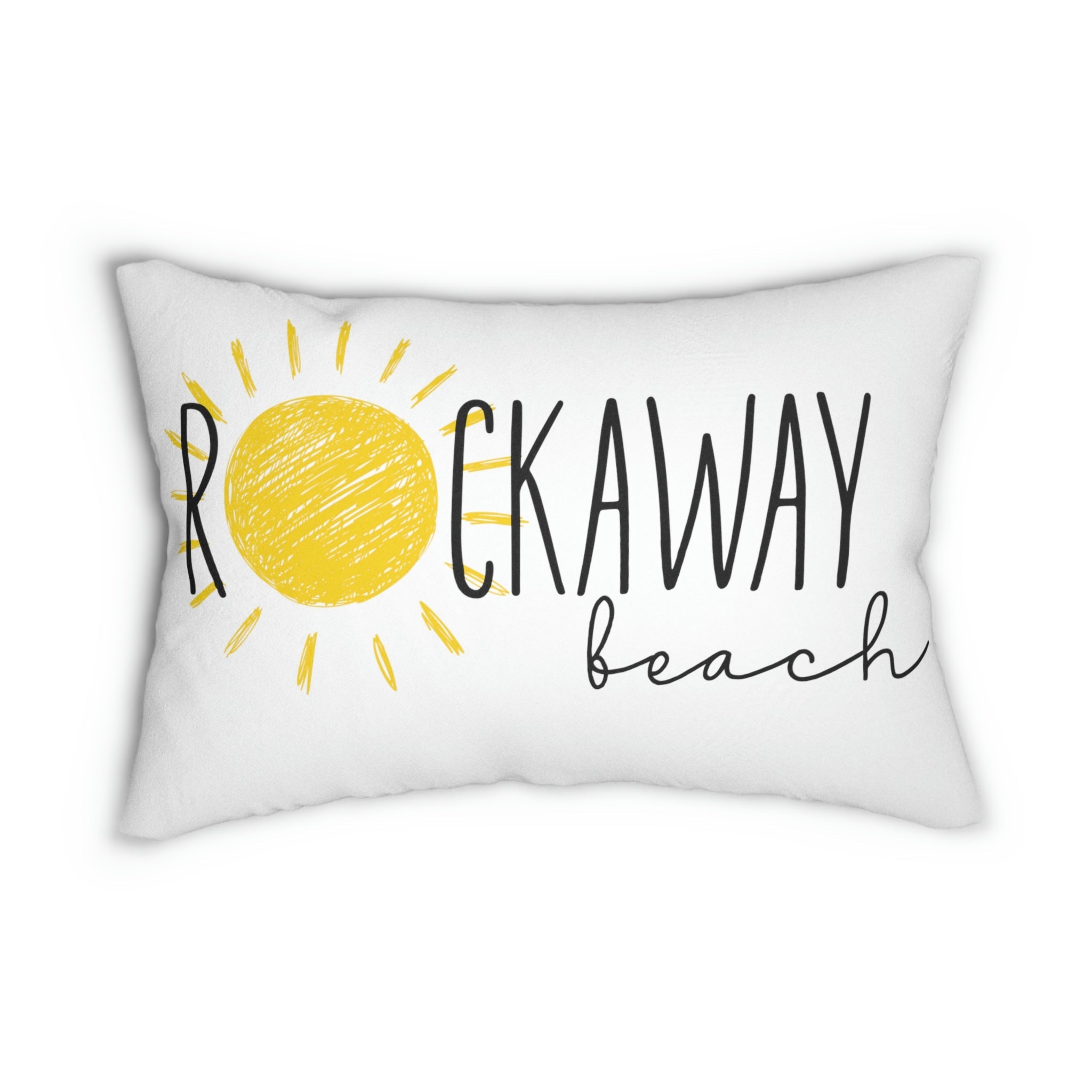 Rockaway Beach SunShine Lumbar Pillow Printify