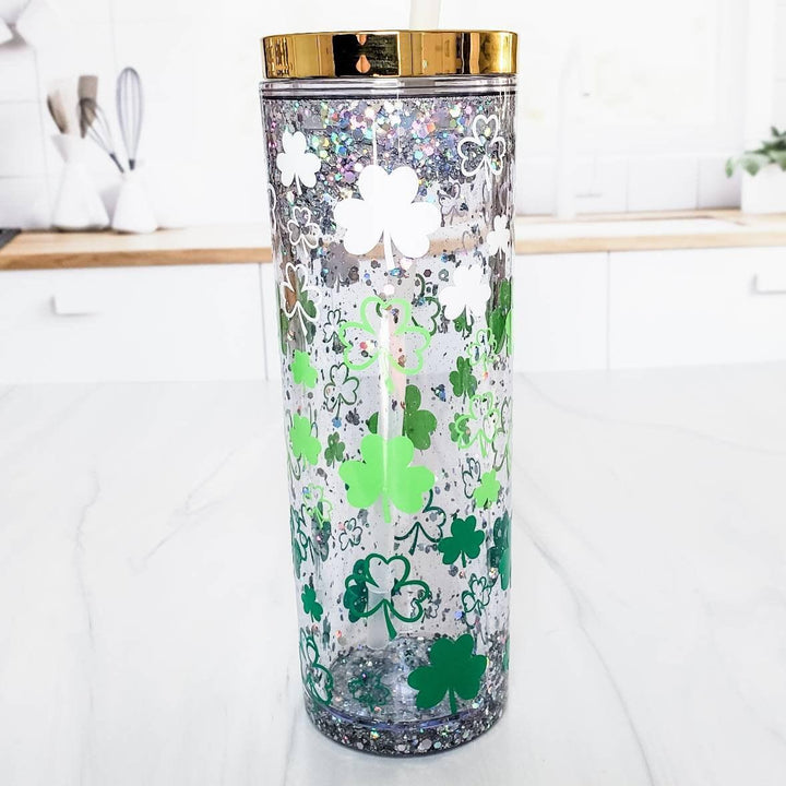 St. Patrick's Day Glitter Snowglobe Tumbler Salt and Sparkle