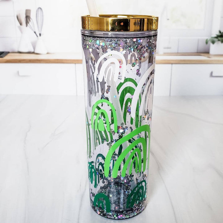 St. Patrick's Day Glitter Snowglobe Tumbler Salt and Sparkle