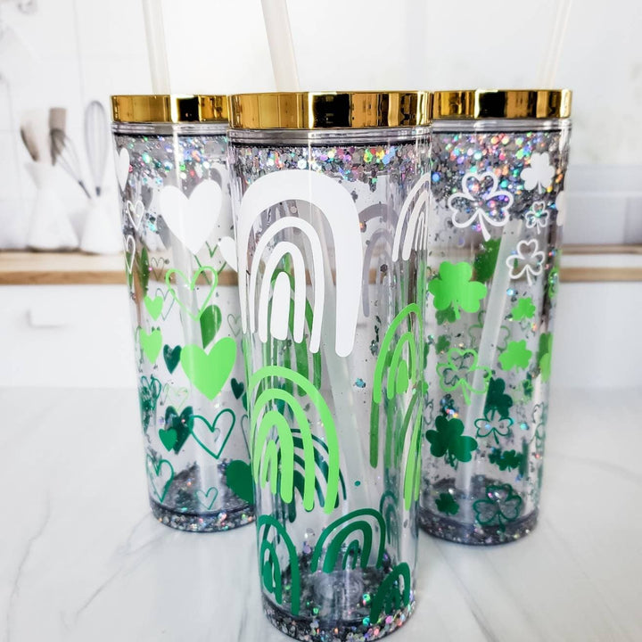 St. Patrick's Day Glitter Snowglobe Tumbler Salt and Sparkle