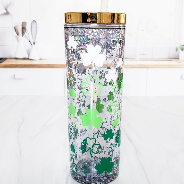 St. Patrick's Day Glitter Snowglobe Tumbler Salt and Sparkle