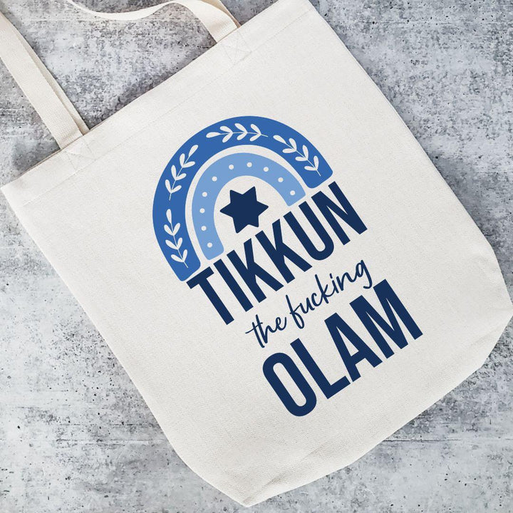 Tikkun Olam Jewish Tote Bag Salt and Sparkle