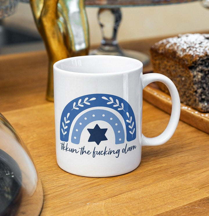 Tikkun the fucking Olam Jewish Coffee Mug Salt and Sparkle