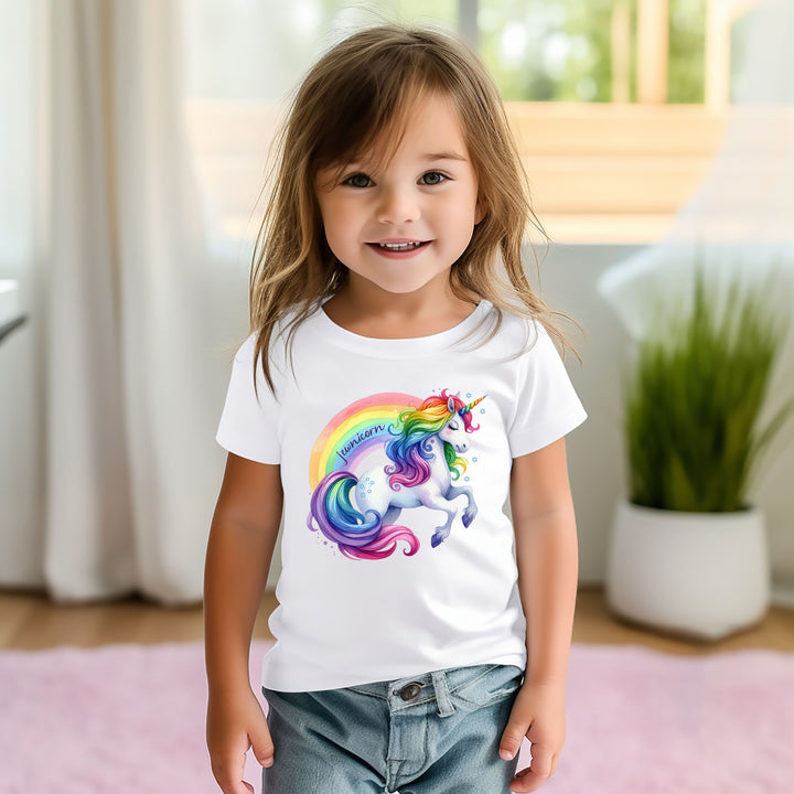 Jewnicorn Rainbow Toddler Short Sleeve Tee Salt and Sparkle