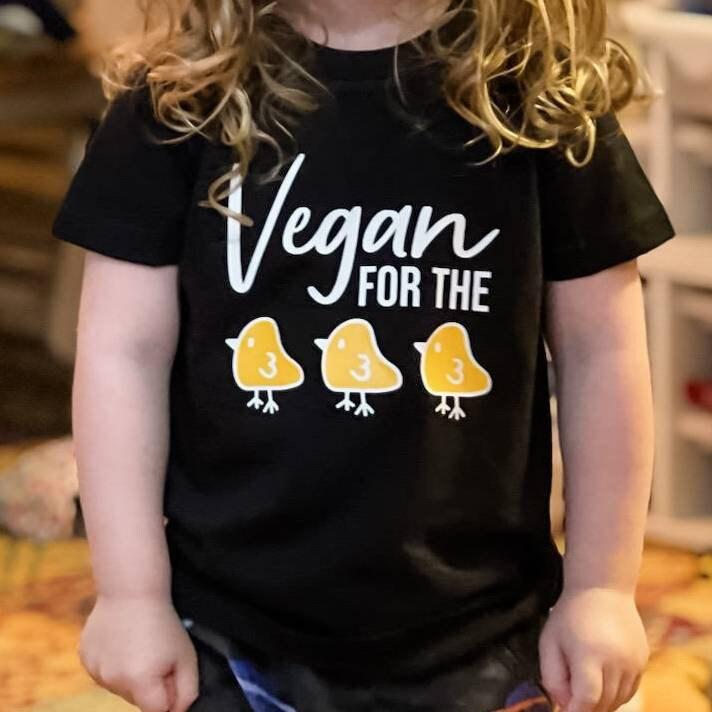 Vegan for the Chicks Kids Shirt and Baby Bodysuit Salt and Sparkle